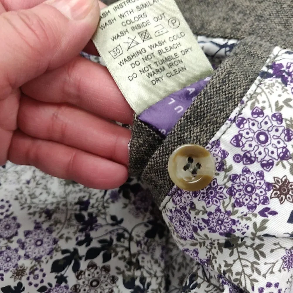 Paul Saint Brown Gray 100% cotton button down blazer suit jacket size L